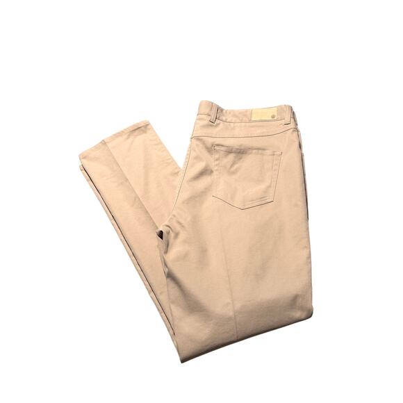 Peter Millar mens golf pants size 38 x 32 khaki performance chino - Picture 1 of 16
